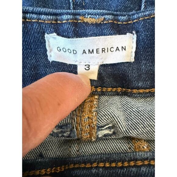 Good American Power Stretch Pull-On Straight Jeans Women’s Size 3 Indigo Blue - Picture 9 of 11